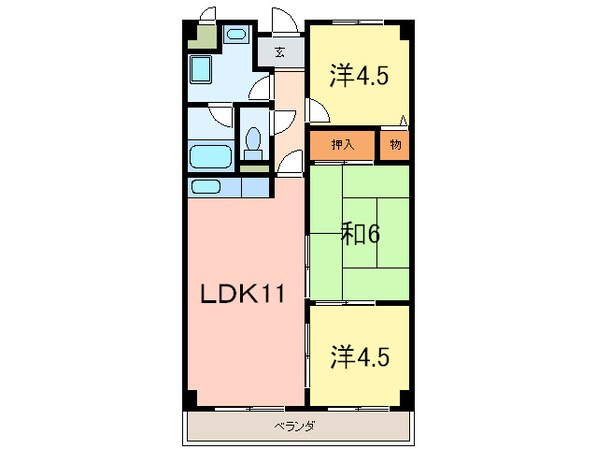 ピ－スフル本山の物件間取画像